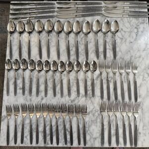 International Silver National Rivoli Stainless Flatware 60 Pcs Service 12 Japan